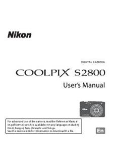 Nikon Coolpix S2800 manual. Camera Instructions.